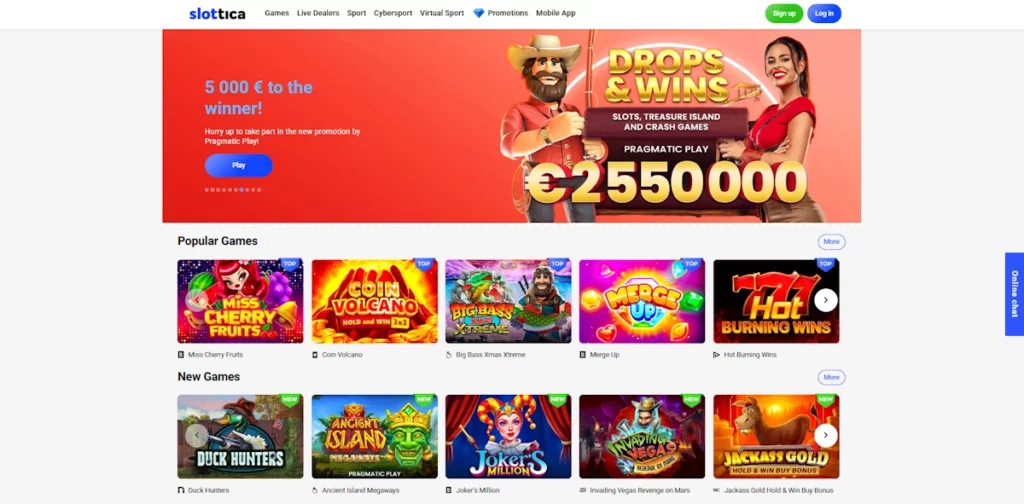 Slottica-дағы ойын автоматтары: негізгі санаттар мен мүмкіндіктер